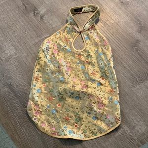 Vintage silk crop hulter top